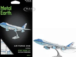 Model Kit Boeing 747 Transport Aircraft "Air Force One Presidential Plane" United States Air Force (Moderate Difficulty) Steel Model by Metal Earth