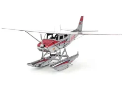 Model Kit Cessna 182 Floatplane White and Red (Moderate Difficulty) Steel Model by Metal Earth