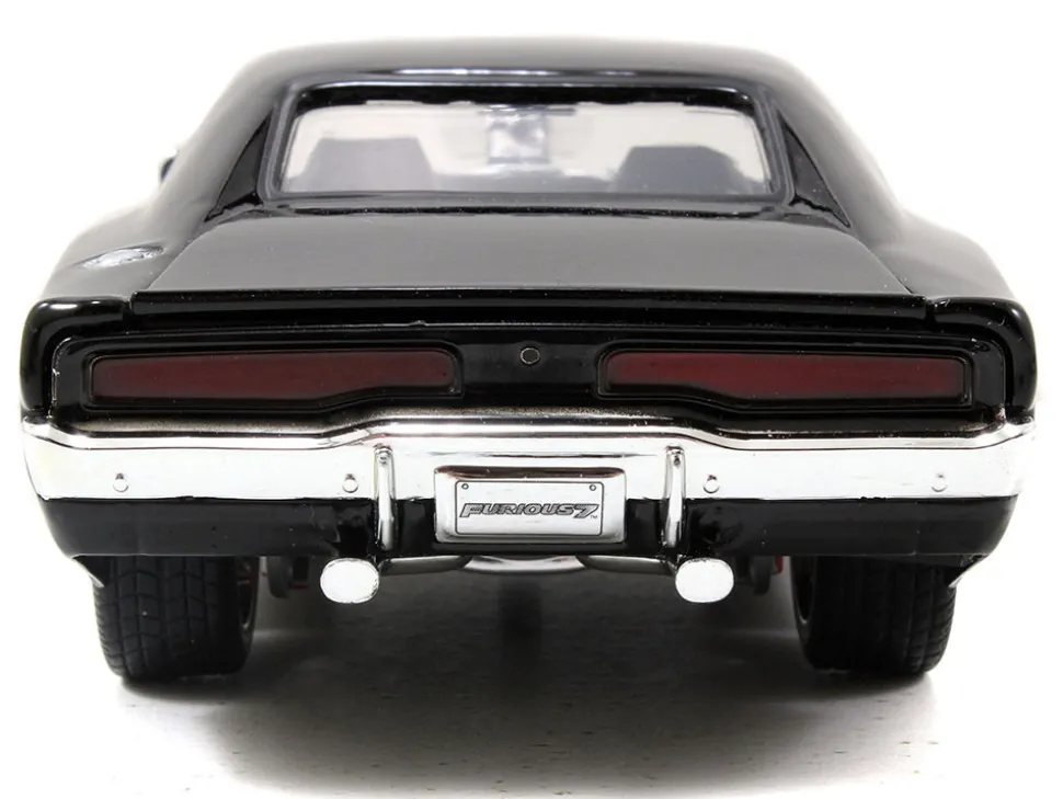 Model Kit Dodge Charger R/T Black and Dom Diecast Figure "Fast & Furious" Movie "Build N' Collect" Series 1/24 Diecast Model Car by Jada
