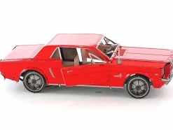 Model Kit 1965 Ford Mustang Red (Moderate Difficulty) Steel Model by Metal Earth