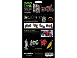 Model Kit Kawasaki GPz900R Motorcycle Red and Black (Challenging Difficulty) Steel Model by Metal Earth