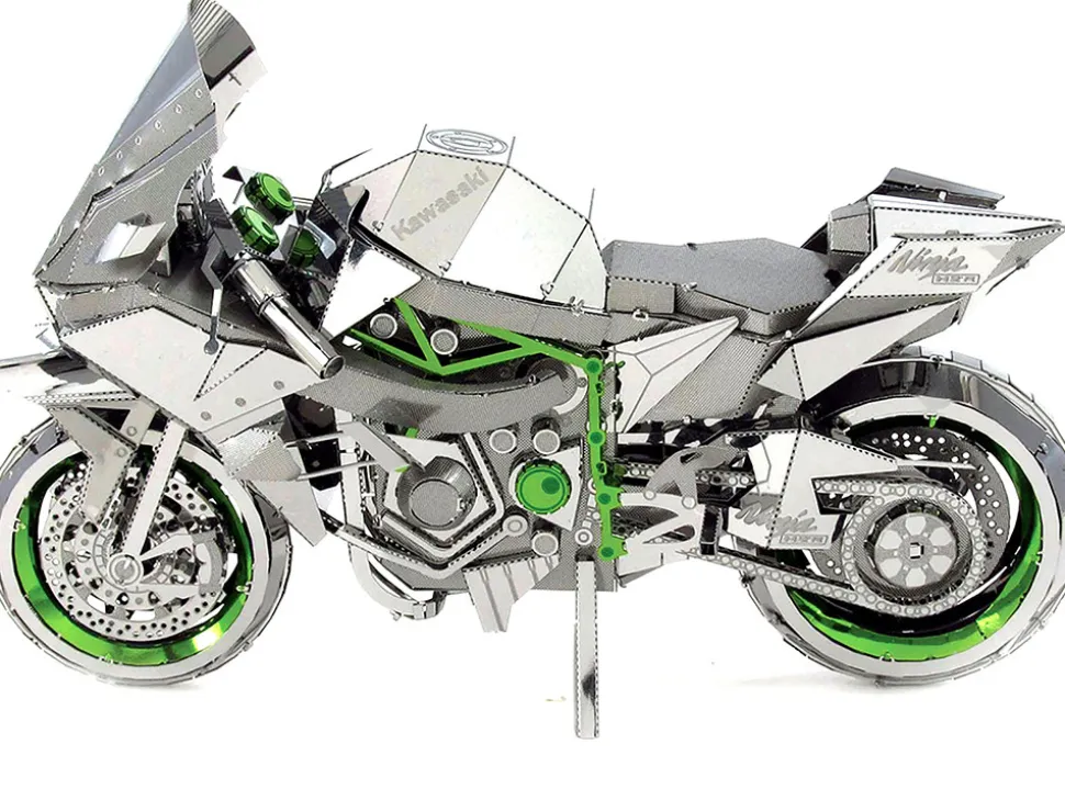 Model Kit Kawasaki Ninja H2R Motorcycle (Expert Difficulty) Steel Model by Metal Earth