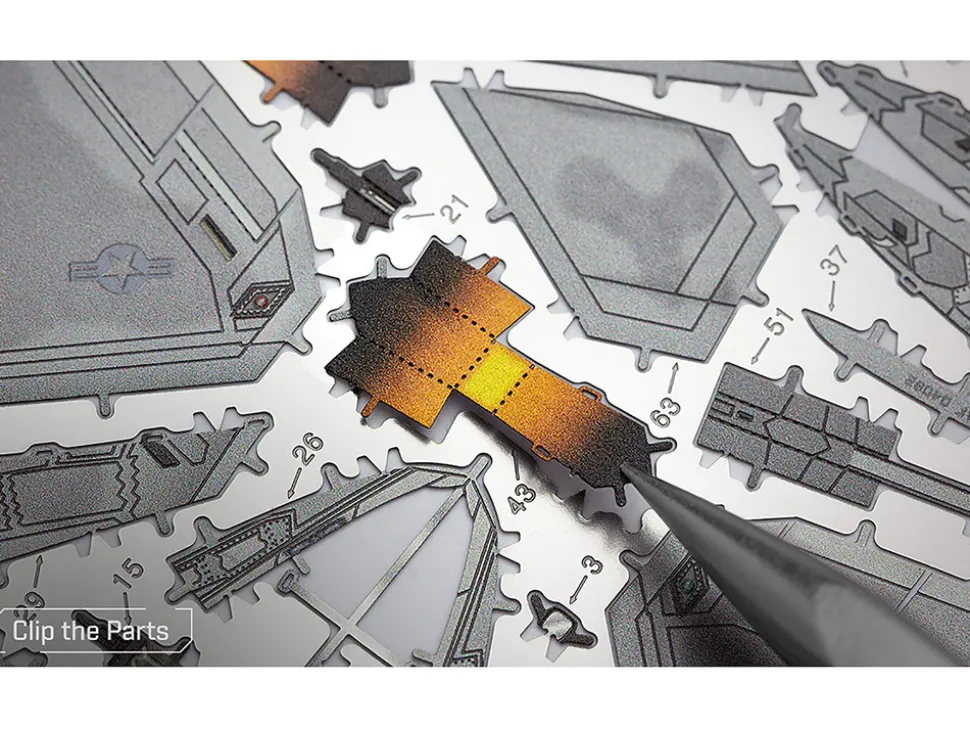 Model Kit Lockheed Martin F-22 Raptor Stealth Aircraft "United States Air Force" (Moderate Difficulty) Steel Model by Metal Earth