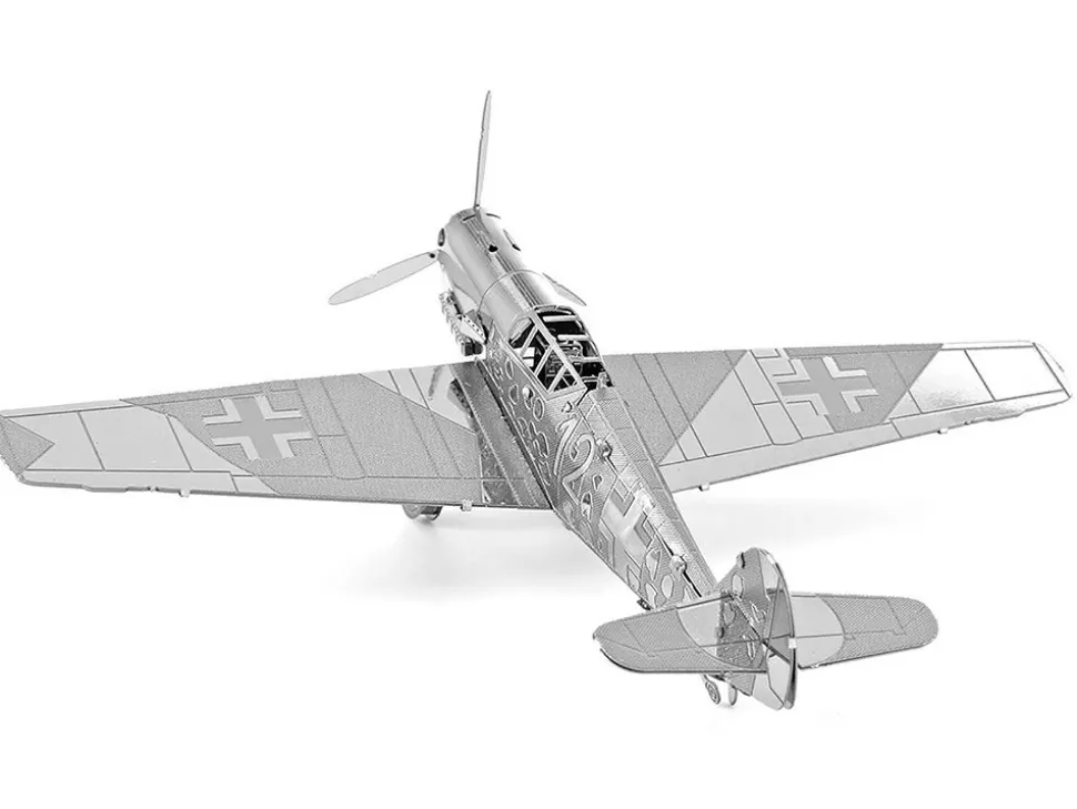 Model Kit Messerschmitt BF-109 Fighter Aircraft "German Luftwaffe" (Moderate Difficulty) Steel Model by Metal Earth