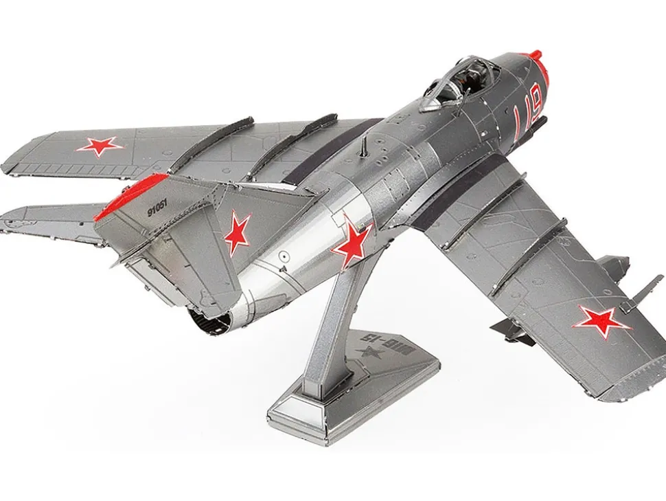 Model Kit Mikoyan-Gurevich MiG-15 Fighter Aircraft "Korean War" Soviet Air Force (Moderate Difficulty) Steel Model by Metal Earth