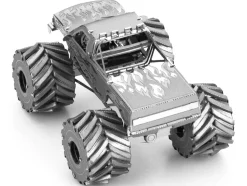 Model Kit Monster Truck with Flame Graphics (Moderate Difficulty) Steel Model by Metal Earth