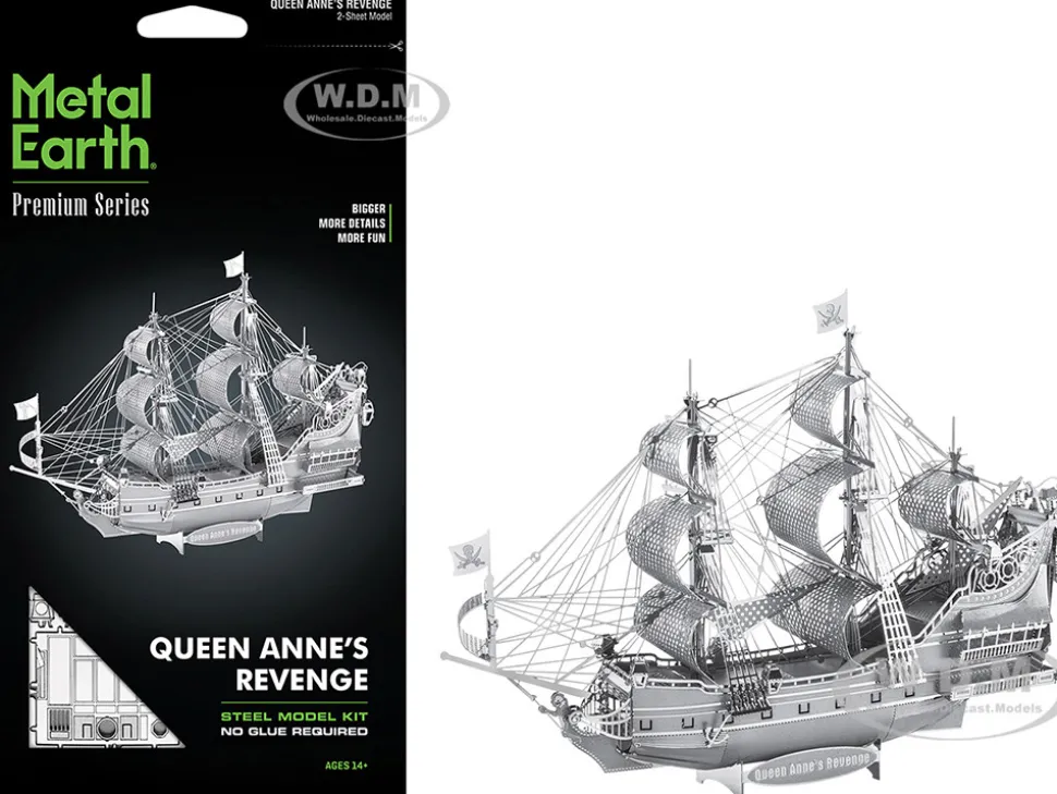 Model Kit Queen Anne's Revenge Ship (Challenging Difficulty) Steel Model by Metal Earth