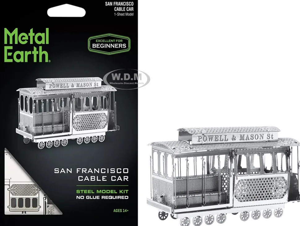 Model Kit San Francisco Cable Car "Powel & Mason St" (Easy Difficulty) Steel Model by Metal Earth