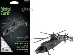 Model Kit Sikorsky S-97 Raider Attack Helicopter "United States Army" (Challenging Difficulty) Steel Model by Metal Earth