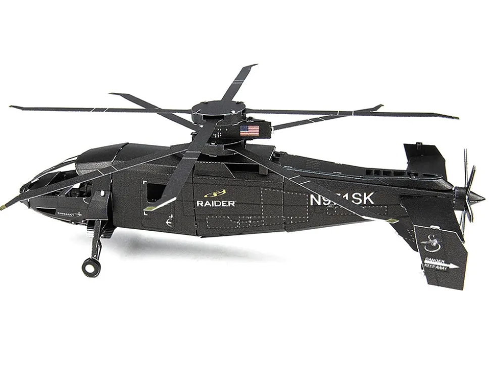 Model Kit Sikorsky S-97 Raider Attack Helicopter "United States Army" (Challenging Difficulty) Steel Model by Metal Earth