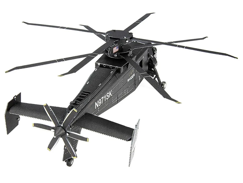 Model Kit Sikorsky S-97 Raider Attack Helicopter "United States Army" (Challenging Difficulty) Steel Model by Metal Earth