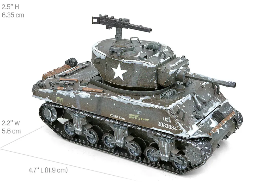 Model Kit United States M4 Sherman Tank (Moderate Difficulty) Steel Model by Metal Earth