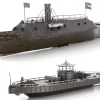 Model Kit USS Monitor and USS Merrimack Ironclad Warships "Battle of the Ironclads" (Challenging Difficulty) Steel Model by Metal Earth