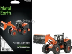 Model Kit Wheel Loader Orange and Black (Challenging Difficulty) Steel Model by Metal Earth