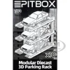 Modular Diecast 3D Parking Rack Display Stand Set of 10 Racks for 1/64 Scale Model Cars by Pitbox