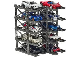 Modular Diecast 3D Parking Rack Display Stand Set of 10 Racks for 1/64 Scale Model Cars by Pitbox
