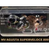 MV Agusta Superveloce 800 Motorcycle Black and Gold with Figure 1/64 Diecast Model by CM Model