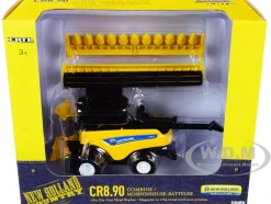 New Holland CR8.90 Combine Yellow Corn Head Draper Head New Holland Agriculture Series 1/64 Diecast Models ERTL TOMY 13870