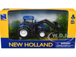 New Holland T6.175 Tractor with Front Loader Blue Diecast Model by New Ray