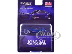 Nissan Fairlady Z S30 Widebody RHD (Right Hand Drive) "Designed by Jon Sibal" Blue Metallic "Global64" Series 1/64 Diecast Model Car by Tarmac Works