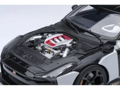 Nissan GT-R50 By ItalDesign Black and White Metallic 1/18 Model Car by Autoart