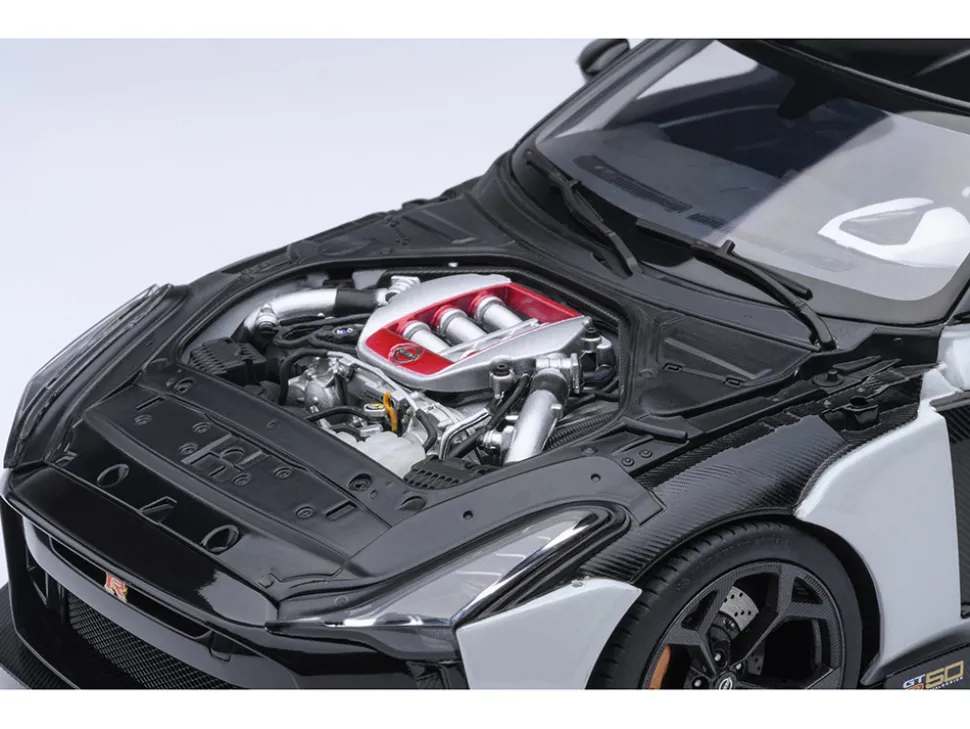 Nissan GT-R50 By ItalDesign Black and White Metallic 1/18 Model Car by Autoart
