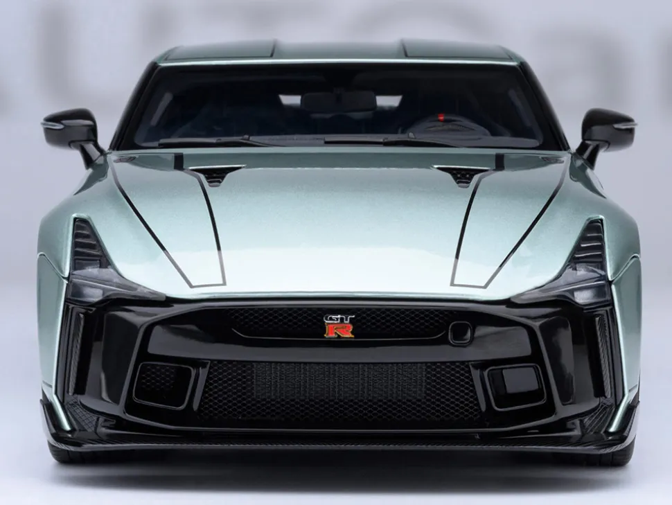 Nissan GT-R50 By ItalDesign Green Metallic and Black 1/18 Model Car by Autoart