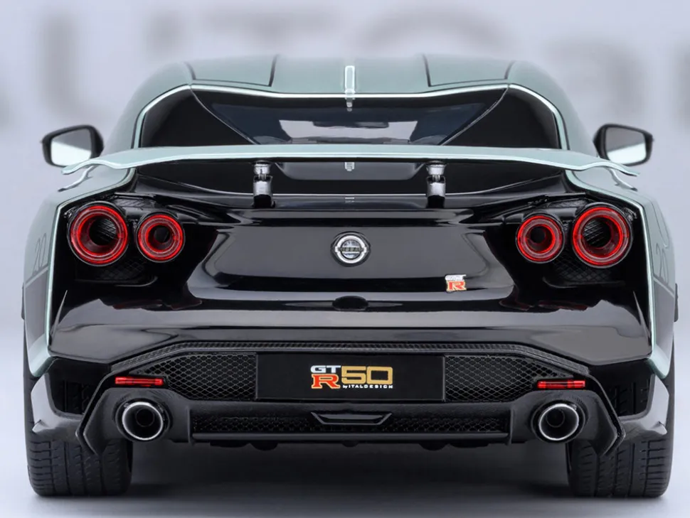 Nissan GT-R50 By ItalDesign Green Metallic and Black 1/18 Model Car by Autoart