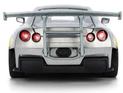 2009 Nissan GT-R (R35) Ben Sopra Brushed Metal with Black Top and Graphics and Mechagodzilla Diecast Figure "Godzilla" Franchise "Anime Hollywood Rides" Series 1/24 Diecast Model by Jada
