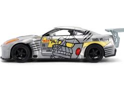 2009 Nissan GT-R (R35) Ben Sopra Brushed Metal with Black Top and Graphics and Mechagodzilla Diecast Figure