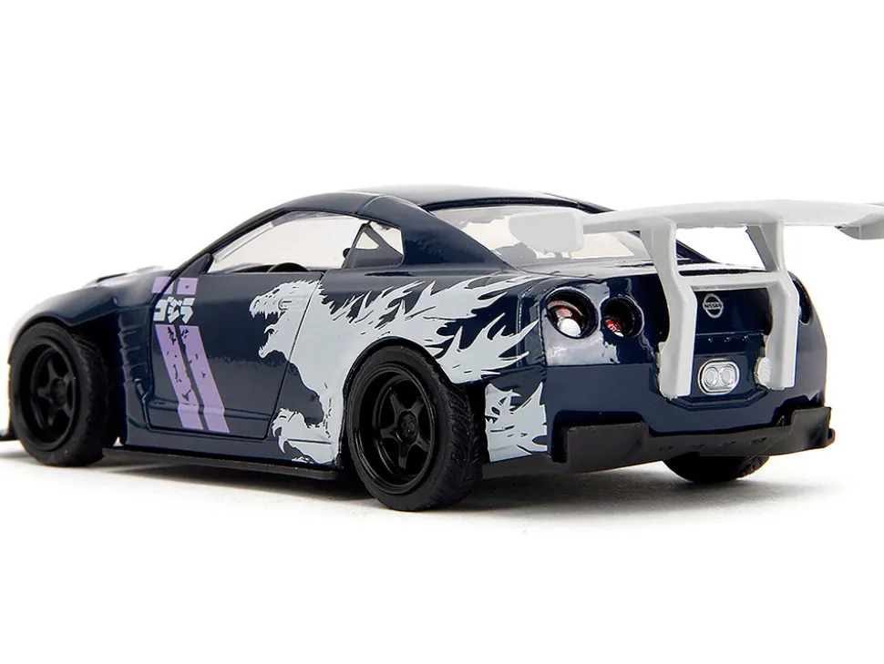 2009 Nissan GT-R (R35) Ben Sopra Dark Blue with Graphics "Godzilla" "Hollywood Rides" Series 1/32 Diecast Model Car by Jada