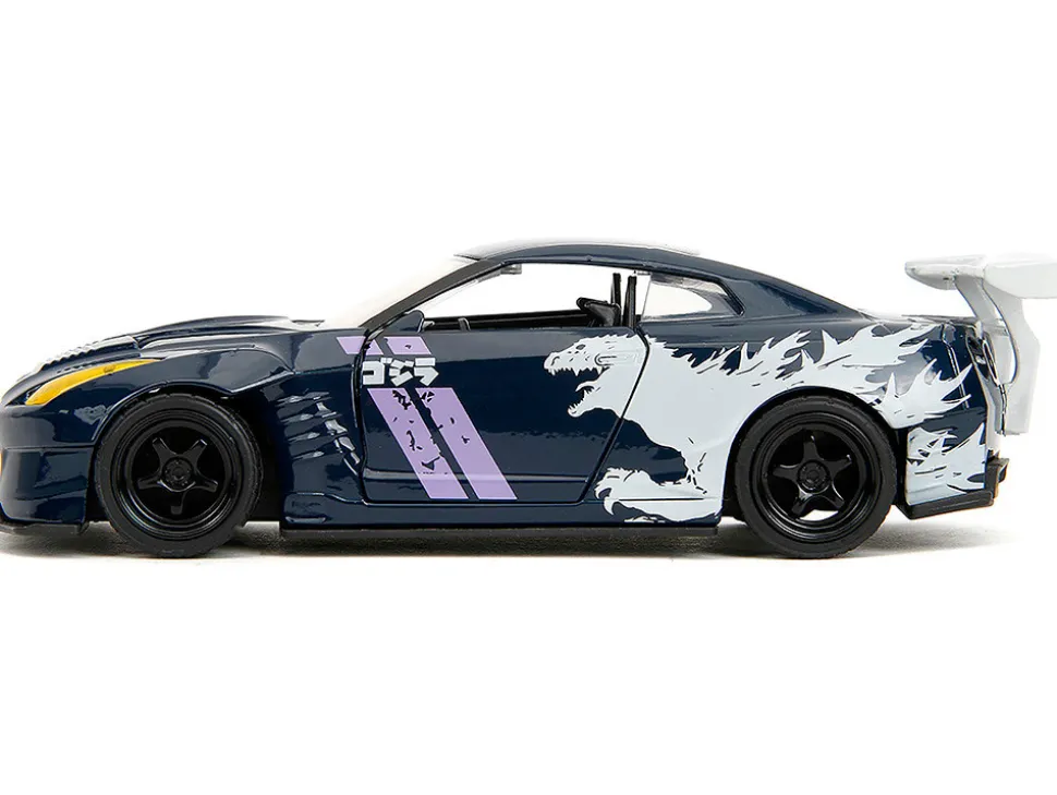 2009 Nissan GT-R (R35) Ben Sopra Dark Blue with Graphics "Godzilla" "Hollywood Rides" Series 1/32 Diecast Model Car by Jada