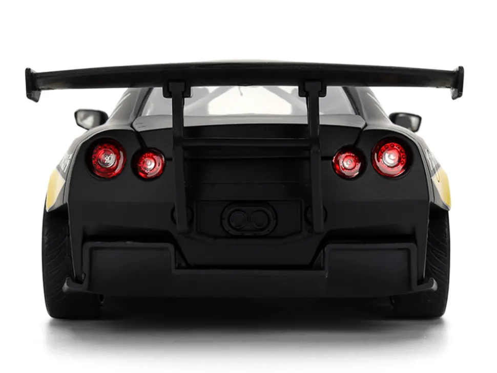 2009 Nissan GT-R (R35) Ben Sopra Matt Black with "Mechagodzilla" Graphics "Hollywood Rides" Series 1/24 Diecast Model Car by Jada