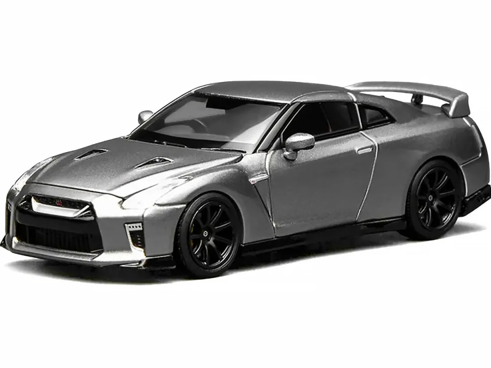 2020 Nissan GT-R (R35) Track Edition Engineered by NISMO RHD (Right Hand Drive) Dark Metal Gray Metallic "Senior 64" Series 1/64 Diecast Model Car by MotorHelix