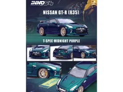 Nissan GT-R (R35) T-Spec RHD (Right Hand Drive) Midnight Purple Metallic 1/64 Diecast Model Car by Inno Models
