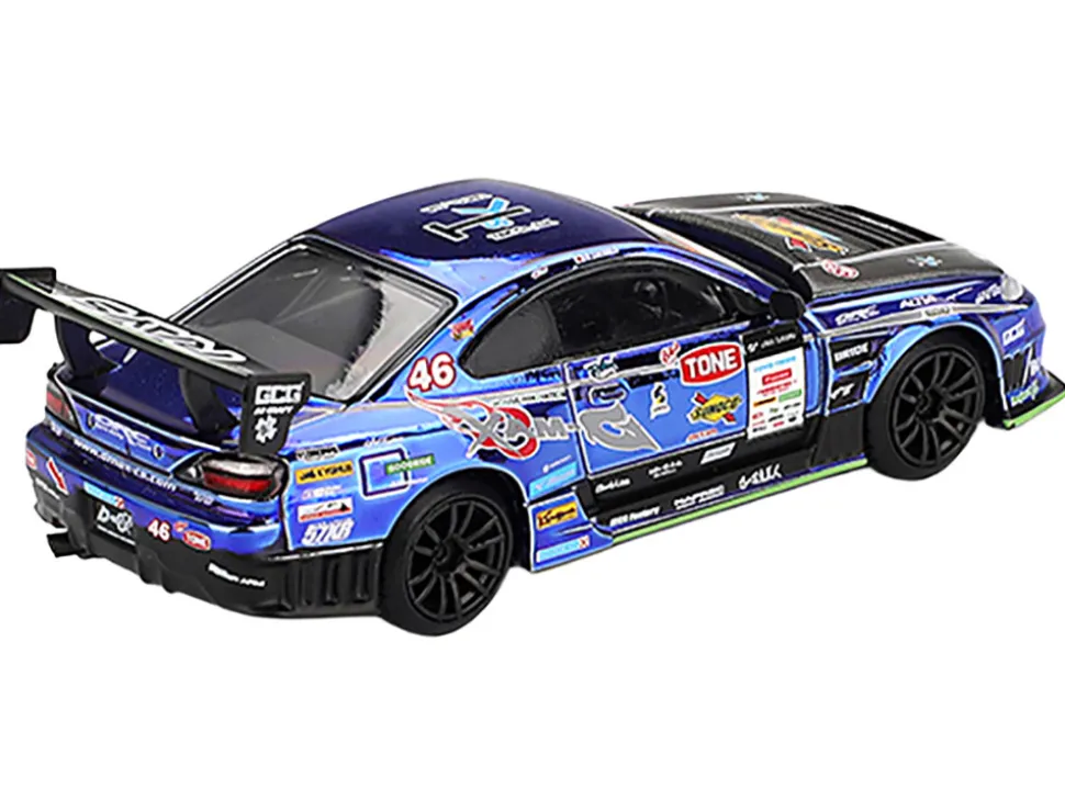 Nissan Silvia (S15) D-MAX RHD (Right Hand Drive) #46 Masao Suenaga "D-MAX Racing" "D1 Grand Prix" (2023) Limited Edition 1/64 Diecast Model Car by Mini GT