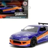 2001 Nissan Silvia S15 RHD (Right Hand Drive) Blue Metallic with Graphics "The Fast and the Furious: Tokyo Drift" (2006) Movie "Fast & Furious" Series 1/32 Diecast Model Car by Jada