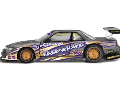 Nissan Silvia S13-R "Kaido Drift V1" RHD (Designed by Jun Imai) Gray Metallic with Graphics "Kaido House" Special 1/64 Diecast Model Car by Mini GT