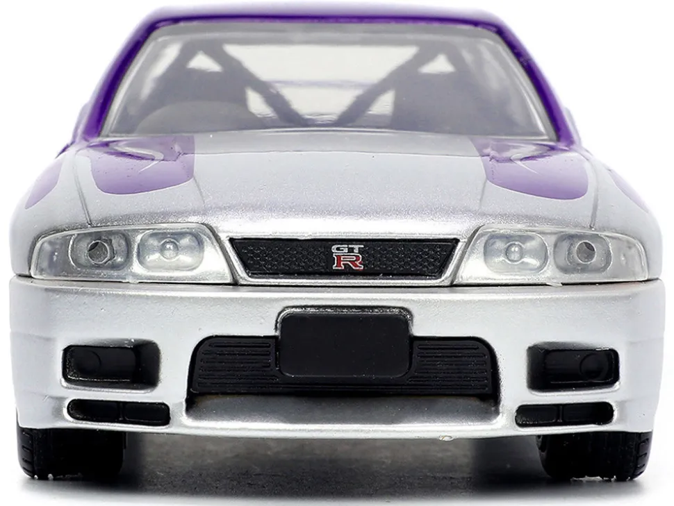 1995 Nissan Skyline GT R BCNR33 Purple and Silver Metallic Fast & Furious Series 1/32 Diecast Model Car Jada