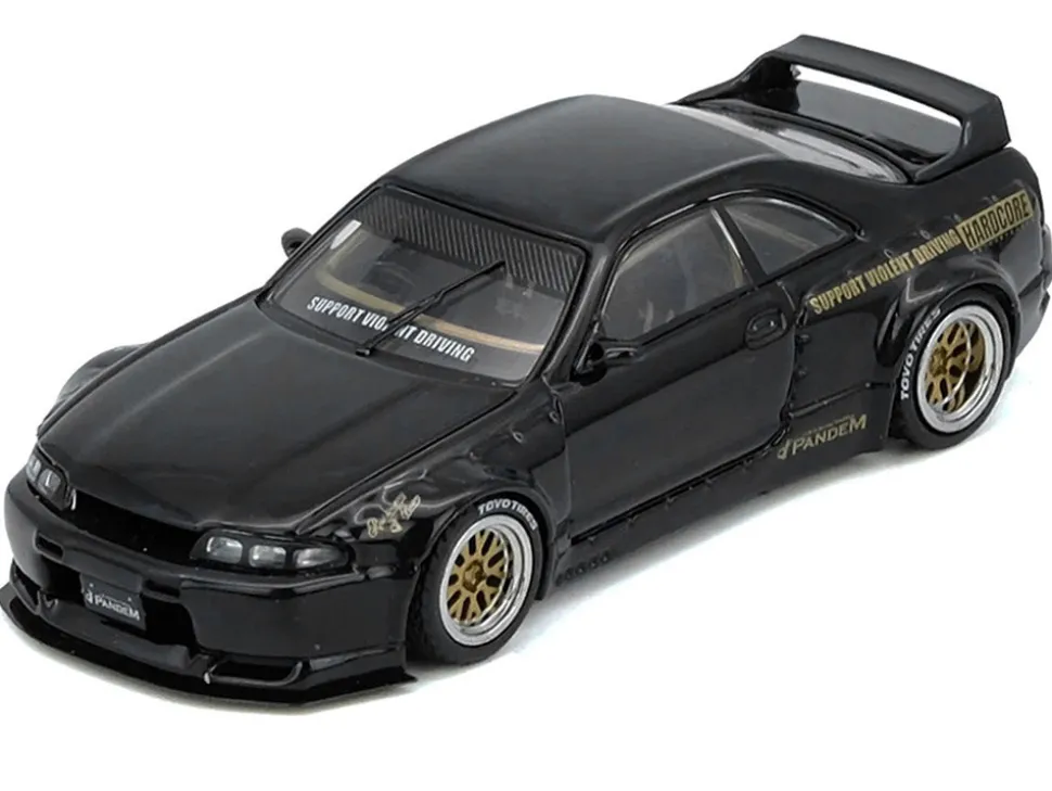 Nissan Skyline GT-R (BCNR33) RHD (Right Hand Drive) "Pandem - Rocket Bunny" Black 1/64 Diecast Model Car by Inno Models