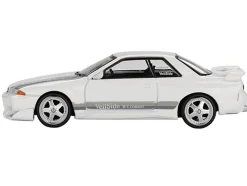 Nissan Skyline GT-R (R32) RHD (Right Hand Drive) "Veilside Combat C-I" White with Gray Stripes Limited Edition 1/64 Diecast Model Car by Mini GT