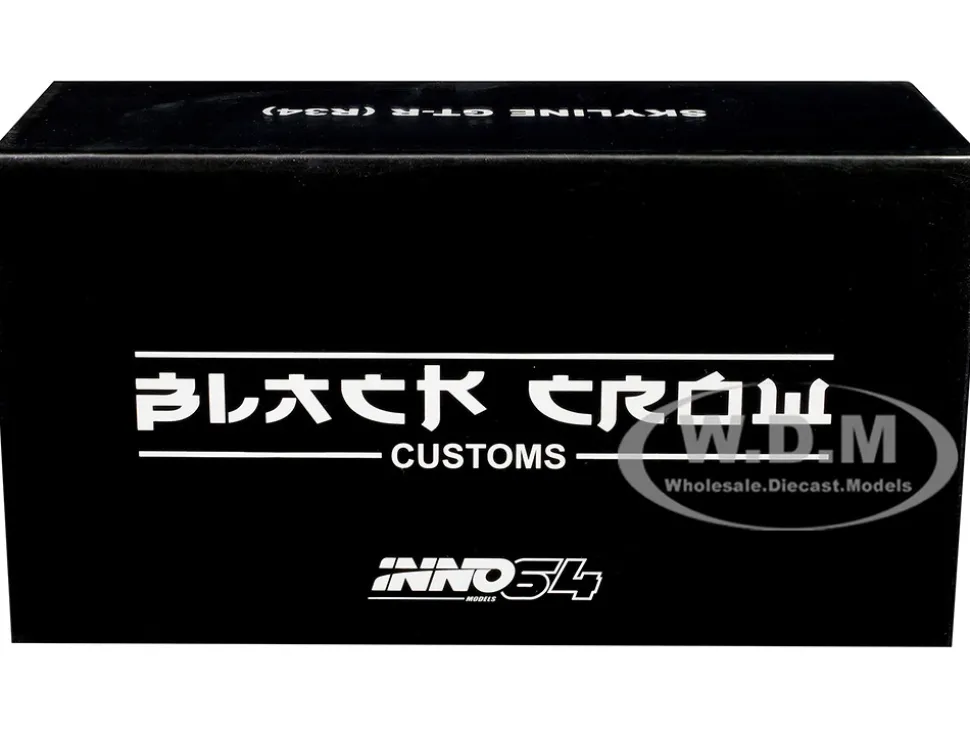 Nissan Skyline GT-R (R34) RHD (Right Hand Drive) #65 "Black Crow" White with Black Pinstripes "Singapore Diecast Expo 2025 Event Edition" 1/64 Diecast Model Car by Inno Models