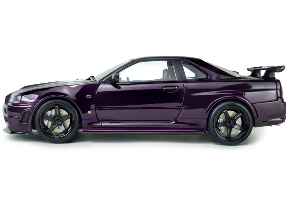 1999 Nissan Skyline GT-R (R34) Z-Tune RHD (Right Hand Drive) Midnight Purple Metallic 1/18 Diecast Model Car by Solido