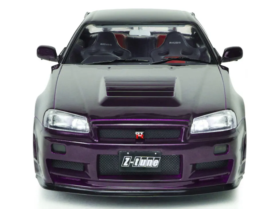 1999 Nissan Skyline GT-R (R34) Z-Tune RHD (Right Hand Drive) Midnight Purple Metallic 1/18 Diecast Model Car by Solido