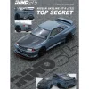 Nissan Skyline "Top Secret" GT-R (R32) RHD (Right Hand Drive) Stealth Gray with Carbon Hood 1/64 Diecast Model Car by Inno Models