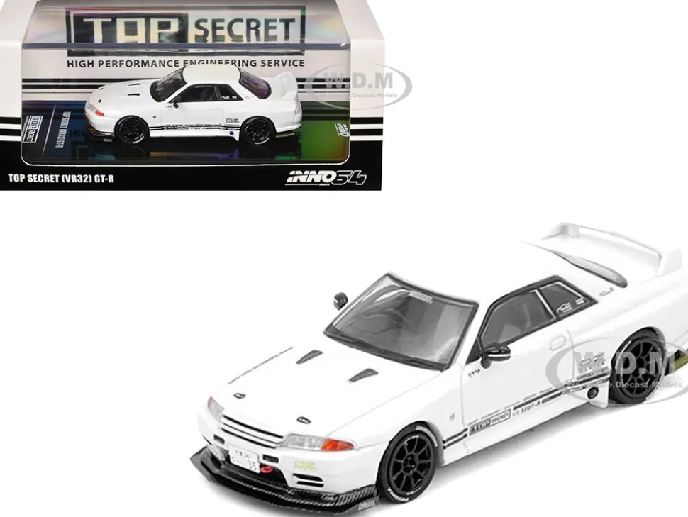 Nissan Skyline "Top Secret" (VR32) GT-R RHD (Right Hand Drive) White 1/64 Diecast Model Car by Inno Models