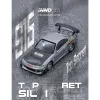 Nissan "Top Secret" Silvia (S15) RHD (Right Hand Drive) Silver Metallic with Carbon Hood 1/64 Diecast Model Car by Inno Models