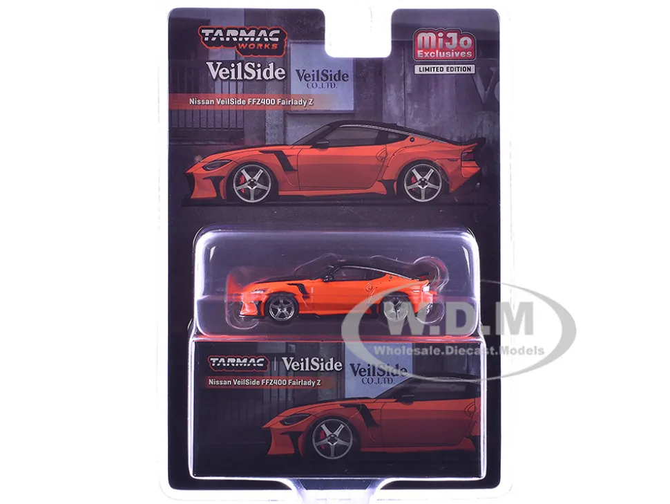 Nissan VeilSide FFZ400 Fairlady Z RHD (Right Hand Drive) Orange with Black Top "Global64" Series 1/64 Diecast Model by Tarmac Works