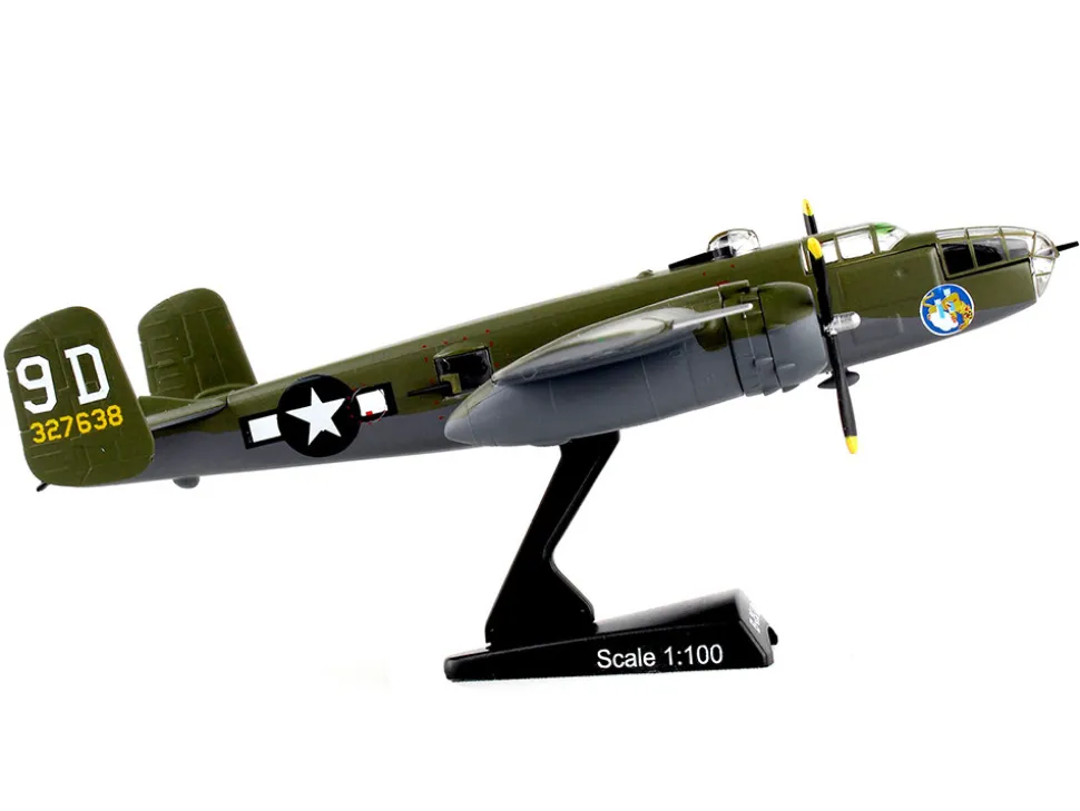 North American B 25J Mitchell Bomber Aircraft Briefing Time United States Air Force 1/100 Diecast Model Airplane Postage Stamp PS5403-5