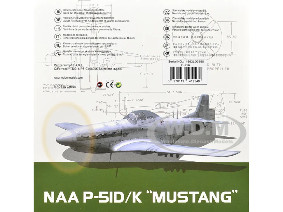North American Mustang Mk.IV Aircraft "KH774, F/L Ellis Blanchford, No. 112 'Shark' Squadron, 239 Wing, Italy" (1945) Royal Air Force 1/72 Diecast Model Airplane by Legion